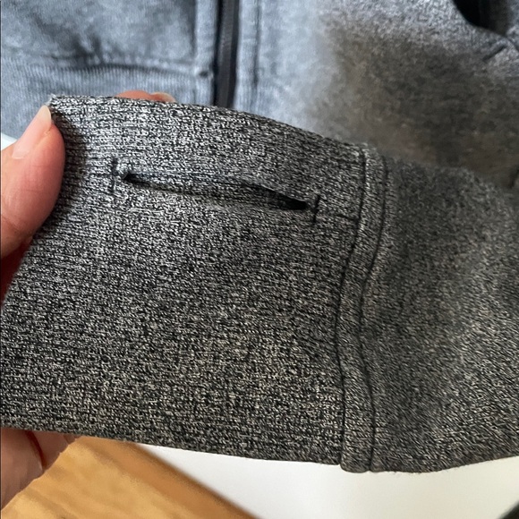 Lululemon Women’s Size 6 Gray Scuba Zip Up Hoodie Thumbholes Logo - Picture 5 of 10